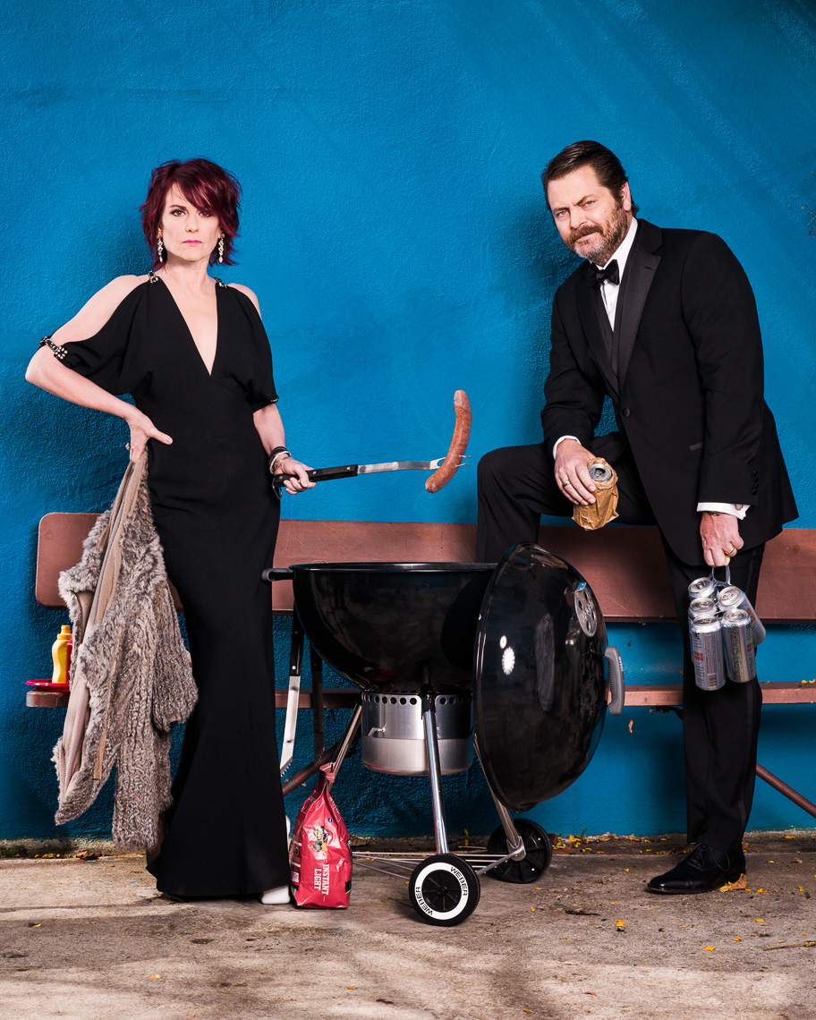 Megan Mullally and Nick Offerman photographed by Eric Schwabel